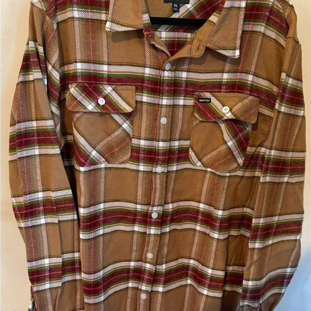 Brixton Brown Plaid Button-Up Shirt